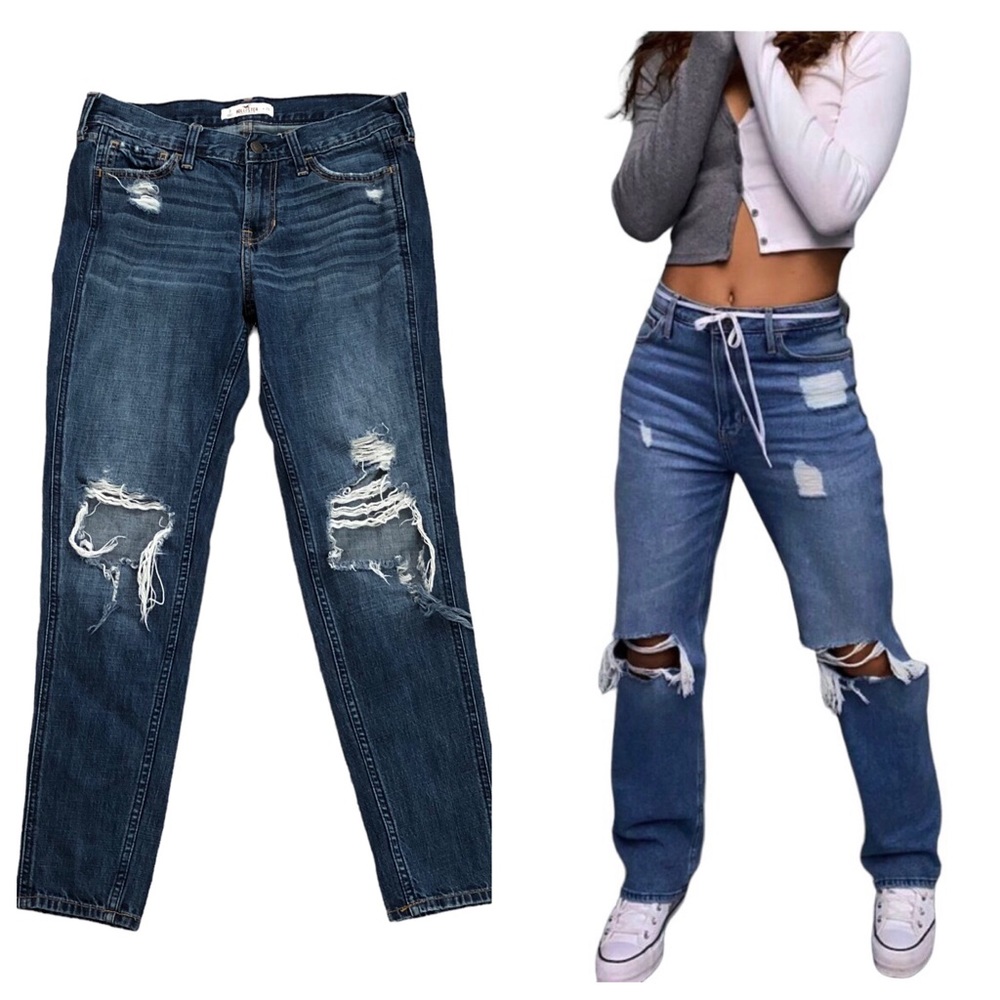 Hollister Mid rise skinny distressed jeans Size 26